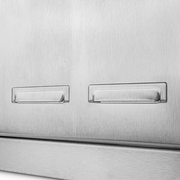 Газовая дверь из полированной нержавеющей стали 30х30 см.