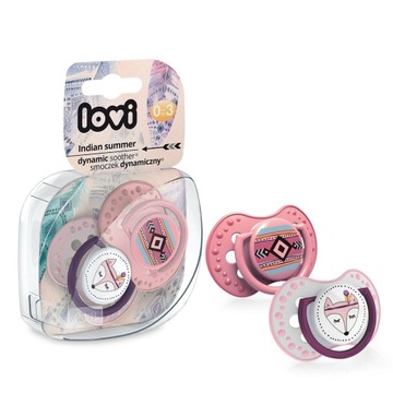 LOVI Smoczek 0-3m 2szt Indian Summer Girl