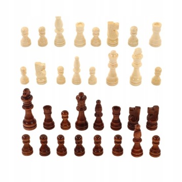 32 шт. ДЕРЕВЯННЫЕ ШАХМАТНЫЕ ФИГУРЫ