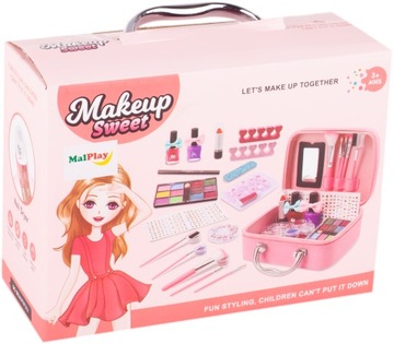 НАБОР МАКИЯЖА ДЛЯ РАСКРАСКИ МАЛЕНЬКАЯ ЖЕНСКАЯ ЧЕМОДАНКА ДЛЯ ДЕТСКОЙ КОСМЕТИКИ