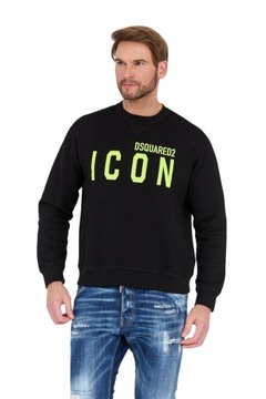 DSQUARED2 Czarna bluza z neonowym logo ICON S