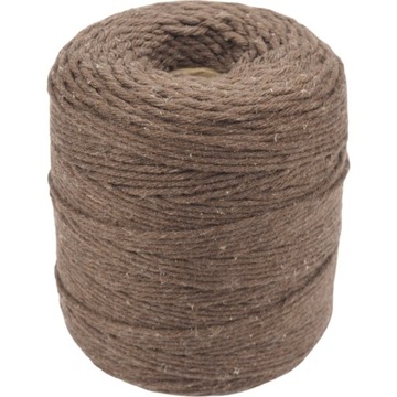 Sznurek do makram bawełniany BRĄZOWY 3mm/200m