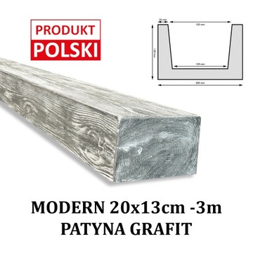 Belka dekoracyjna MODERN Imitacja drewna 20x13 3m INdecori