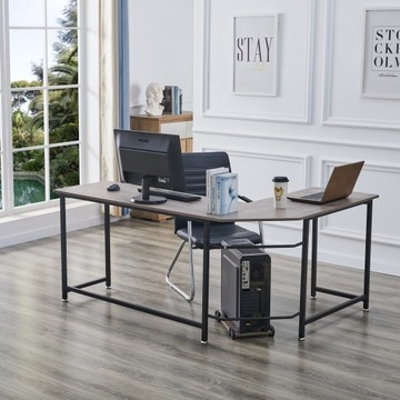 Biurko narożne L metalowe do biura gracza loft