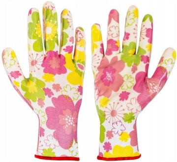 Rękawice FLOWERS ochronne NITRYLOWE rozmiar 8