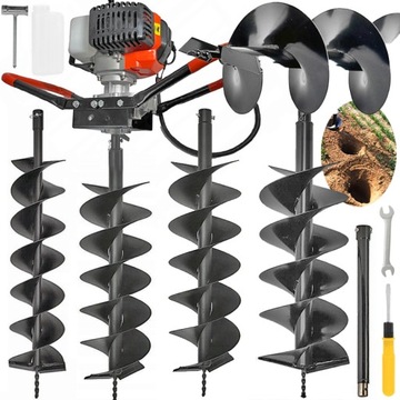 ŚWIDER SPALINOWY WIERTNICA GLEBOWA 3x WIERTŁA +PRZEDŁUŻKA