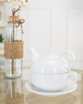 БАЗОВЫЙ КУВШИН С ЧАШКОЙ ДЛЯ ОДНОГО БЕЛЫЙ 350МЛ