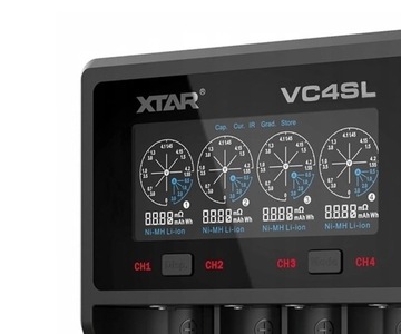 ИНТЕЛЛЕКТУАЛЬНОЕ ЗАРЯДНОЕ УСТРОЙСТВО XTAR VC4SL 18650/32650 LI-ION/NI-MH 4 КАНАЛА USB-C