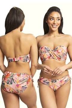 65F Panache Paradise pink tropical bandeau biustonosz do stroju kąpielowego