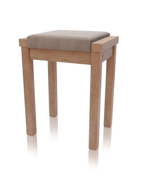 Taboret dębowy stołek drewniany tapicerowany Stelmach Linea dąb