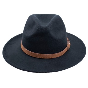 KAPELUSZ PANAMA fedora elegancki filcowy