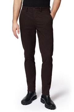 Spodnie Chino Slim Fit Brązowe z Bawełną Próchnik PM2 W38/L30