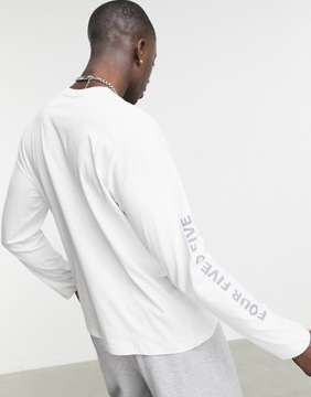T-shirt z długim rękawem nadrukiem szary XS