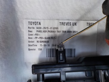 AVENSIS III POLIČKA KUFRU SEDAN