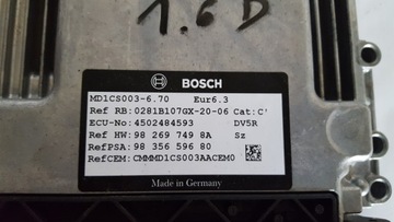 OPEL GRANDLAND X 1,5 ŘÍZENÍ MOTORU 0281B107GX