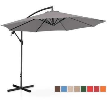PARASOL OGRODOWY WISZĄCY TARASOWY CIEMNOSZARY 3 m