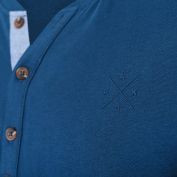 LONGSLEEVE męski koszulka w serek długi rękaw bawełna FRIGO niebieska XL