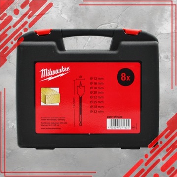 СВЕРЛА С ПЛОСКИМ ЛЕЗВИЕМ ДЛЯ ДЕРЕВА НАБОР СВЕРЛ 12-32ММ 8 ШТ. ШЕСТИГР.