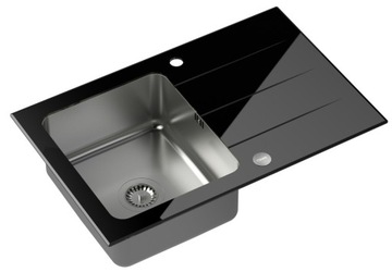 ZLEWOZMYWAK ZLEW STALOWY SZKLANY INOX CZARNY