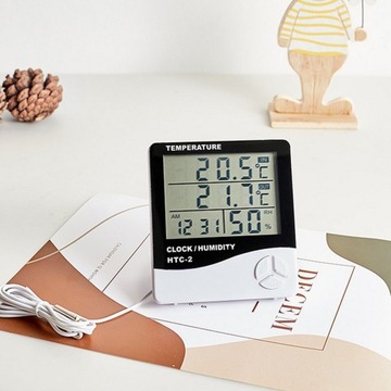 ПОГОДНАЯ СТАНЦИЯ ТЕРМОМЕТР ГИГРОМЕТР ЖК-ЧАСЫ ЦИФРОВОЙ ДАТЧИК ЗОНД