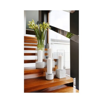 ŚWIECZNIK LAMPION SZKLANY + BETON ARCHITEKTONICZNY