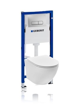 Унитаз GEBERIT DUOFIX BASIC, скрытый каркас, чаша, кнопка, CHROME MAT