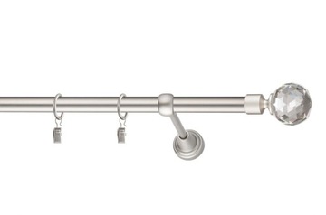 Karnisz metalowy pojedynczy Chrom Mat 140 cm 19mm Luna rózne wzory