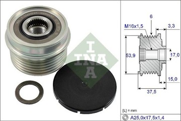 ALTERNÁTOR - SPOJKA JEDNOSMĚR SCHAEFFLER INA 535 0223 10