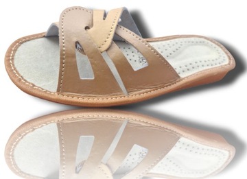 Pantofle Klapki Laczki Damskie Skórzane Rozmiar 37 Wsuwane Rozmiary 36-41