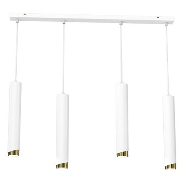 EWILIGHT Lampa sufitowa wisząca listwa tuba eye 4xGU10 biały/złoty