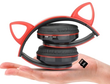 Беспроводные накладные наушники Greifen, НАУШНИКИ CAT EAR, ЧЕРНЫЕ