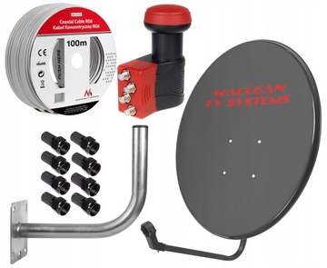 СПУТНИКОВАЯ ТАРЕЛКА 80 SAT QUAD HD 4K НАБОР