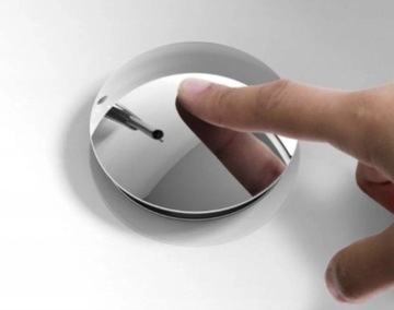 KOREK UMYWALKOWY SREBRNY KLIK-KLAK BEZ PRZELEWU do umywalki chrom połysk