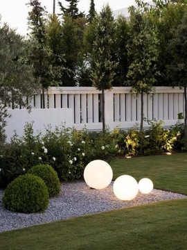 Lampa ogrodowa Kula solarna LED 25 cm wbijana naziemna LEDLUX