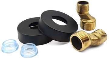 Кухонная батарея для стиральной машины черная сгиба