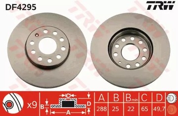 ПЕРЕДНИЕ ДИСКИ+КОЛОДКИ TRW AUDI A3 8P1 SEAT ALTEA