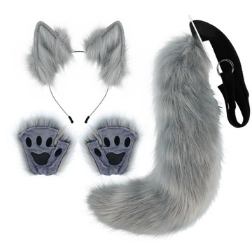 3 piece set Uszy i ogon pluszowe Uszy wilka s