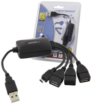 ХАБ-СПЛИТТЕР 4 USB-ПОРТА МИКРОУСБ