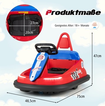 Игрушечная машина 6 В, с музыкой, подсветкой и вращением на 360°, электрическая