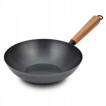 Głęboka patelnia non-stick WOK KANTOŃSKI stalowy chiński 28 cm średnicy