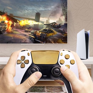 Золотисто-серебристые накладки Pad DualSense PS5 модель 2