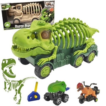 DINOZAUR SZKIELET TRANSPORTER AUTO QUADY MOTORY POJAZDY ROZKŁADANY