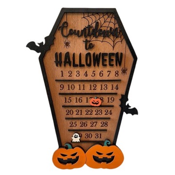 Halloween Countdown Calendar Wooden Ghost Pumpkin 31 Days