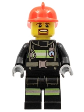 Lego Nowa Figurka Minifigurka City Strażak Fire Reflective Stripes cty0966