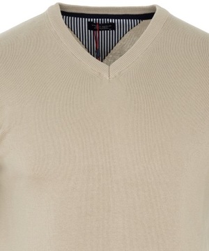 ЭЛЕГАНТНЫЙ СВИТЕР, ВЫСОКОКАЧЕСТВЕННЫЙ 100% ХЛОПОК, СВЕТЛО-БЕЖЕВЫЙ Вазелин VIADI POLO M