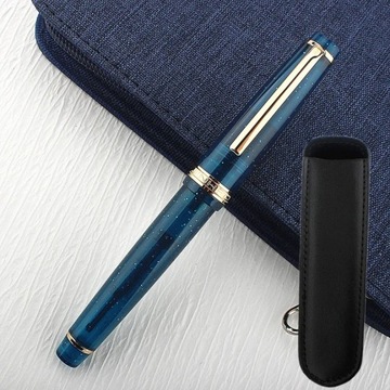 Перьевая ручка Jinhao 82 Deep Blue, акриловый корпус ярких цветов, тонкое перо для