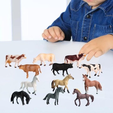 12 шт., фигурки животных на пастбище, коллекции игрушек, интерактивный День Святого Валентина