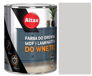 ALTAX FARBA DO WNĘTRZ EMALIA DO DREWNA,MDF,LAMINATÓW 0,75L POPIELATY PÓŁMAT