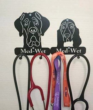 Вешалка для поводка для ключей Собака Мопс Ученик