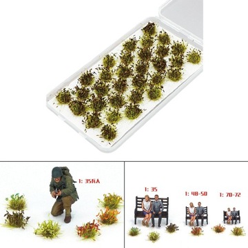 32 sztuki miniaturowego klastra kwiatowego, statyczny model kępki trawy, uschnięta zieleń
